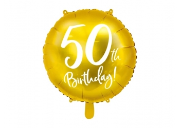 Balon foliowy "50 urodziny" - Z HELEM