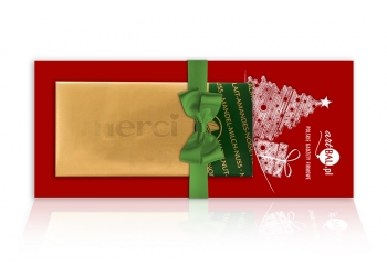 Wyjątkowy, personalizowany upominek świąteczny – czekoladka Merci 25g