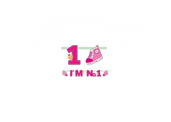 Baner urodzinowy I'M NO. 1  - różowy