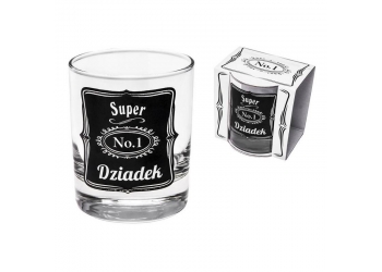 Dzień Dziadka - szklanka do whisky "SUPER DZIADEK No. 1"
