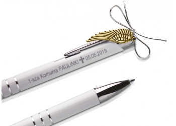 długopis ze złotym skrzydełkiem
