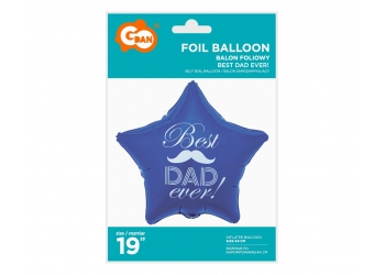 Balon foliowy Dzień Ojca - BEST DAD EVER - z helem