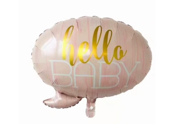 Balon foliowy HELLO BABY - różowy