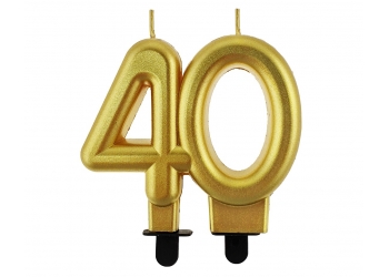Świeczka urodzinowa "40" - złota
