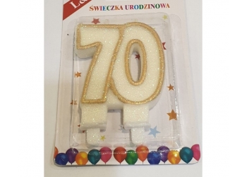 Świeczka urodzinowa - 70 - złota