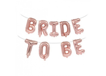 Balon foliowy - napis - BRIDE TO BE - różowe złoto