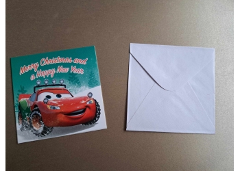 Mini kartki świąteczne - Zygzak McQueen