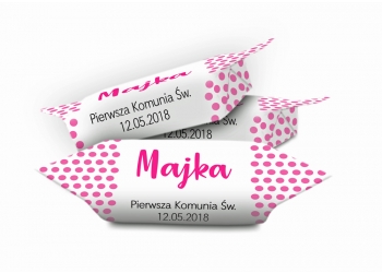 krówka różowa z imieniem