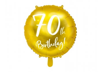 Balon foliowy "70 urodziny" - Z HELEM