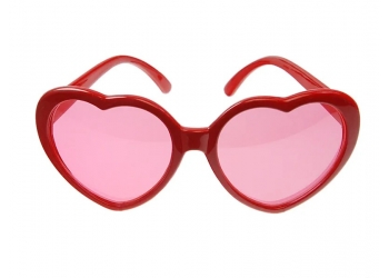 Okulary serduszka - czerwone