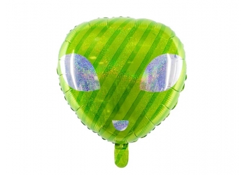Balon foliowy UFO - zielony - Z HELEM