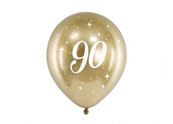 Balon lateksowy na 90-tkę - złoty