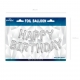Balon foliowy srebrny napis HAPPY BIRTHDAY