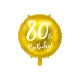 Balon foliowy "80 urodziny" - złoty