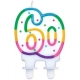 Świeczka urodzinowa "60" kolorowa
