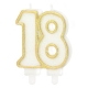 Świeczka urodzinowa "18" złota