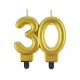 Świeczka urodzinowa "30" - złota