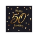 Serwetki urodzinowe "HAPPY 50 BIRTHDAY" - czarne