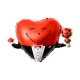 Balon foliowy uśmiechnięte Serce w Garniturze z kwiatami